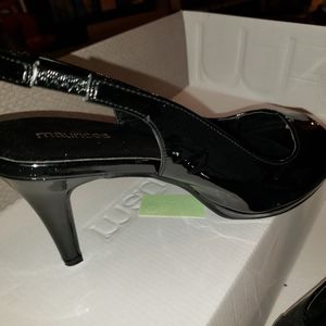 Black open toe heels